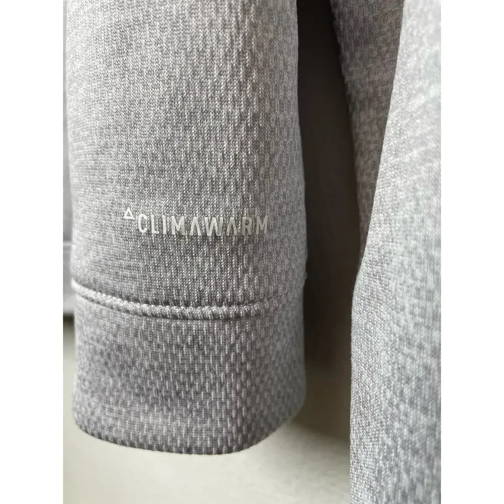 Adidas Womens Full Zip hoodie Light Gray Size Medium Hood DH8174 Climawarm
